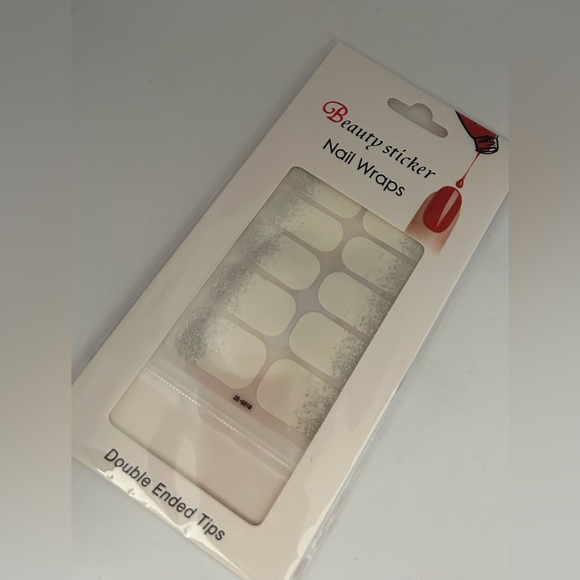 🇺🇸 nail art stickers 1 sheet white sparkling tip + 1 nail file - Picture 2 of 4